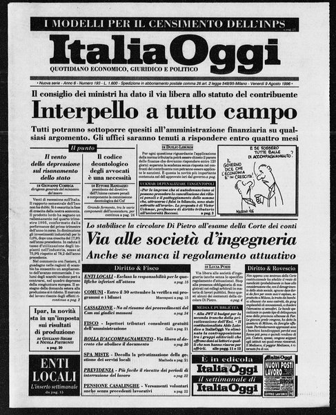 Italia oggi : quotidiano di economia finanza e politica